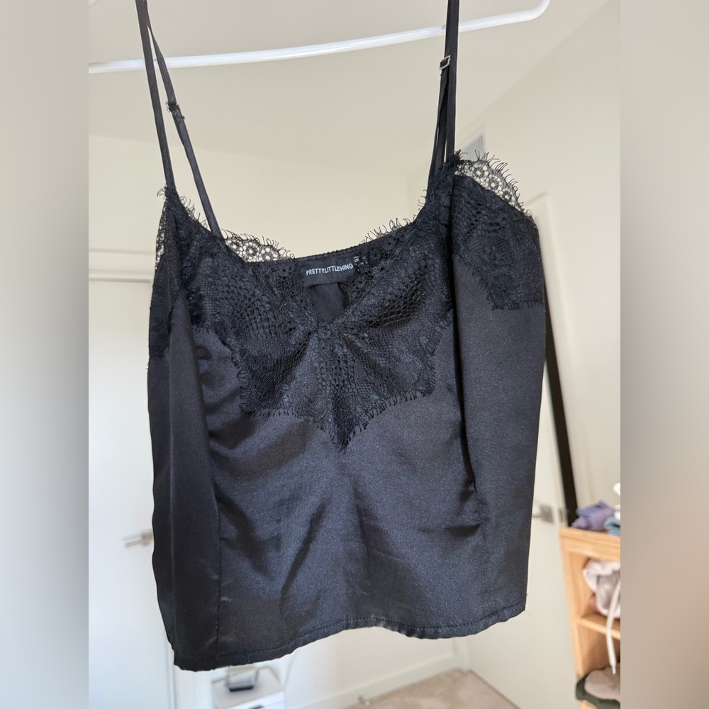 PrettyLittleThing Elegant Black Lace Top